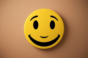 Fototapeta premium Yellow Nonchalant Smiley Emoticon for Passive Expressions