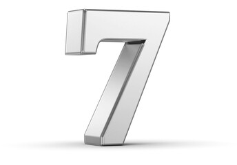 Silver 3D Number 7