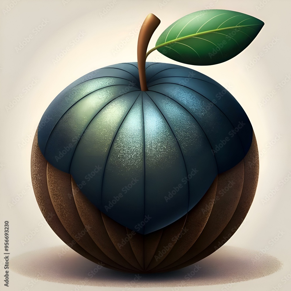 Poster a unique and abstract take on a classic symbol. this stylized apple is perfect for projects needing 