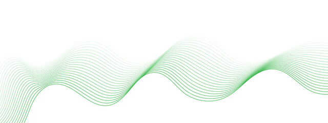 Abstract green Waves. Blend wave lines. Futuristic technology wave lines background. Green abstract wave flow, vector abstract design element. Abstract green gradient flowing wave lines