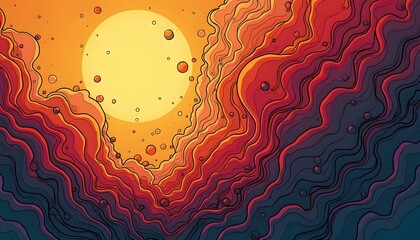 Obraz premium Abstract Topographic Sun Background