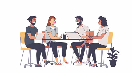 Diverse Team of Young Brilliant Entrepreneurs and Office Specialists Have a Meeting, Talking, Using Digital Tablet Computer, Finding Solutions and Solving Problems. Talented Young People Working