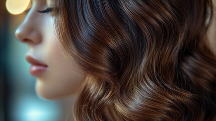 Obraz premium Close-up of wavy hair in soft light