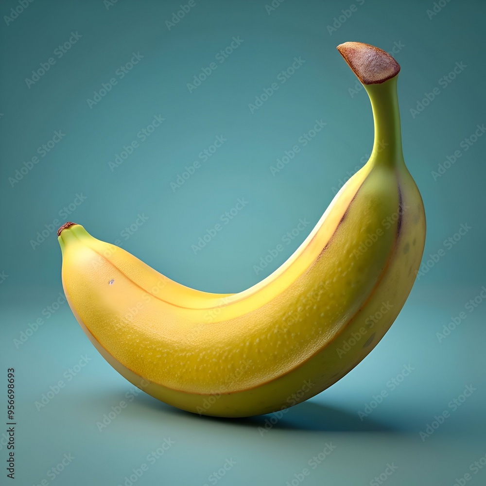 Poster a vibrant 3d rendered banana. perfect for adding a touch of fun and freshness to your designs.