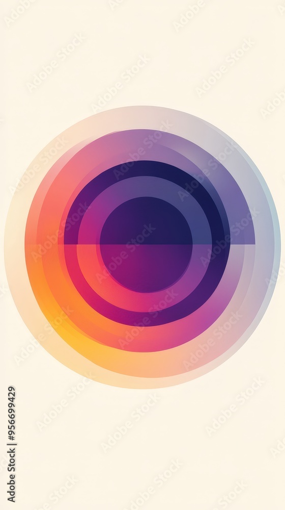 Poster Colorful abstract circular pattern with overlapping shapes.