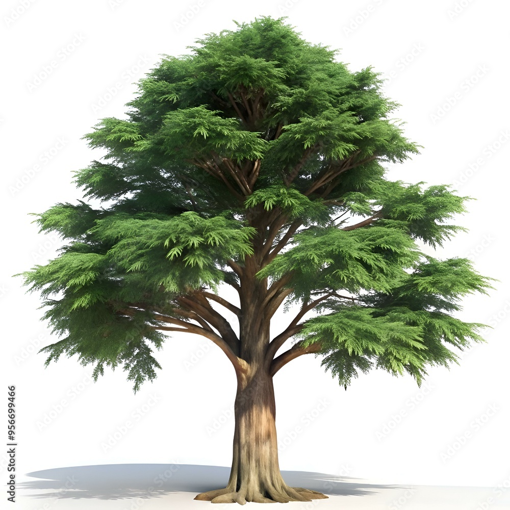 Poster a realistic 3d model of a majestic cedar elm tree. perfect for adding natural beauty to your design 