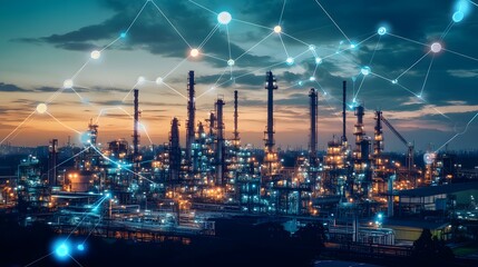 Fototapeta premium A woman wearing a hard hat and goggles is looking at a tablet with a computer program on it. Concept of technology and innovation