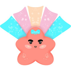 Star Mutil Colores Cilpart Illustration cute And Lovely Emotion Face