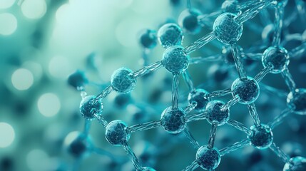 Molecule Cell Crystal Lattice 3D Illustration Molecular Model Nanotechnology in Medicine