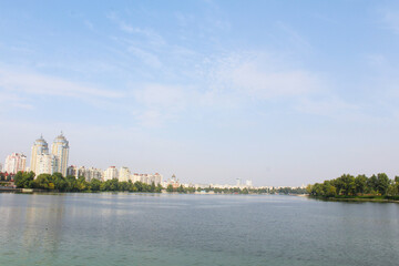 Fototapeta premium view of the Dnipro River and the city of Kyiv