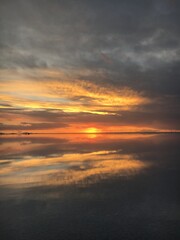 Uyuni Salt Flat sunset woman