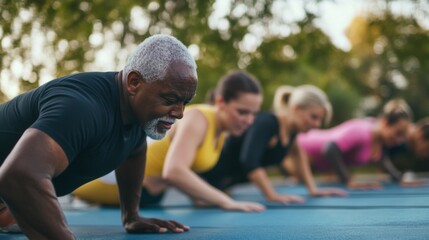 Fototapeta premium Outdoor Group Exercise Session