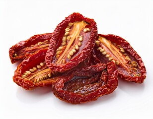 Naklejka premium Sun dried tomatoes isolated on white background. 