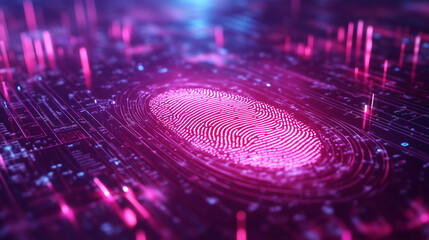 Cyfrowy skaner odcisków palców skanuje biometryczne dane w celu zabezpieczenia dostępu i ochrony informacji. 
