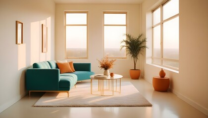 Fototapeta premium Photo interior modern design room 3d illustration