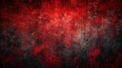 Fototapeta premium Grungy red wall with textured paint, aged and vintage design for dark backdrop