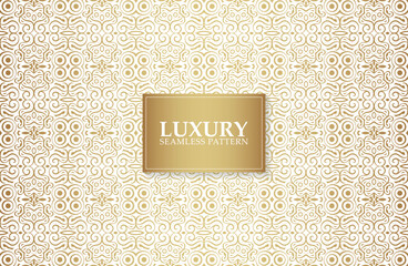 Gold Lines Ornament Geometric Seamless Pattern