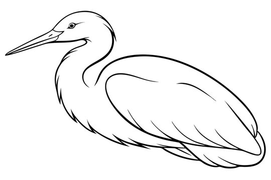 recommend clip art:  Egret bird lies icon line art vector art illustration