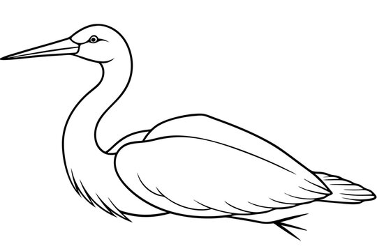 recommend clip art:  Egret bird lies icon line art vector art illustration