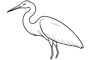  Egret bird lies icon line art vector art illustration