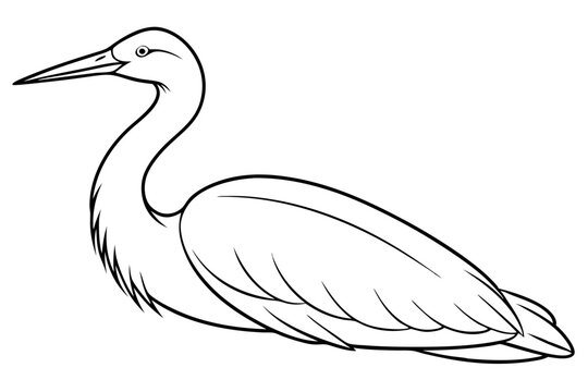 recommend clip art:  Egret bird lies icon line art vector art illustration
