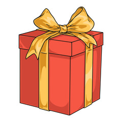 New Year gift sticker colorful