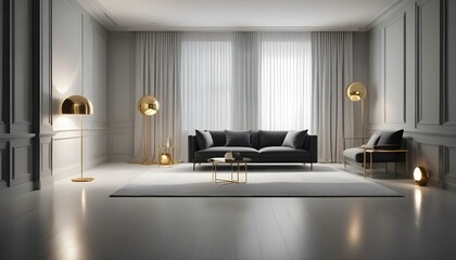 Photo interior modern design room 3d illustration