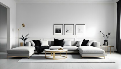 Photo interior modern design room 3d illustration