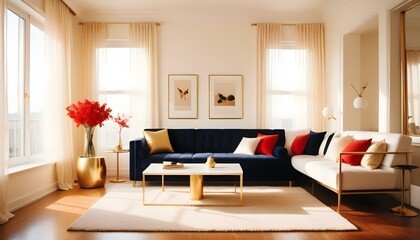 Fototapeta premium Photo interior modern design room 3d illustration