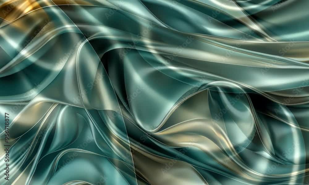 Poster this captivating display features intricate fabric textures with flowing waves of teal and gold, hig