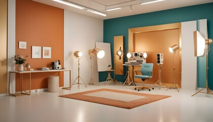 Photo interior modern design room 3d illustration