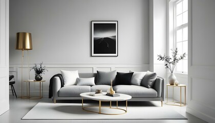 Photo interior modern design room 3d illustration