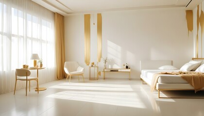 Fototapeta premium Photo interior modern design room 3d illustration