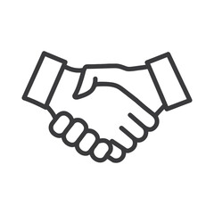 handshake line icon vector