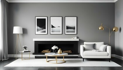 Photo interior modern design room 3d illustration