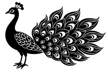 peacock vector silhuette  illustration