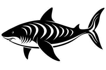 Obraz premium shark illustration silhuette vector 