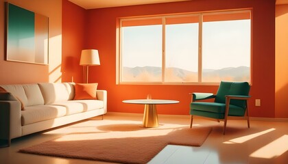 Photo interior modern design room 3d illustration