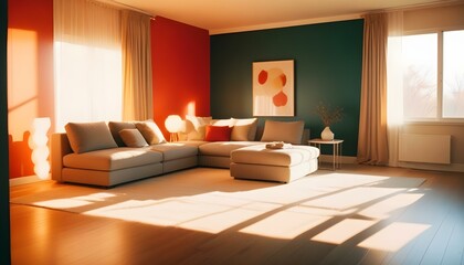 Photo interior modern design room 3d illustration