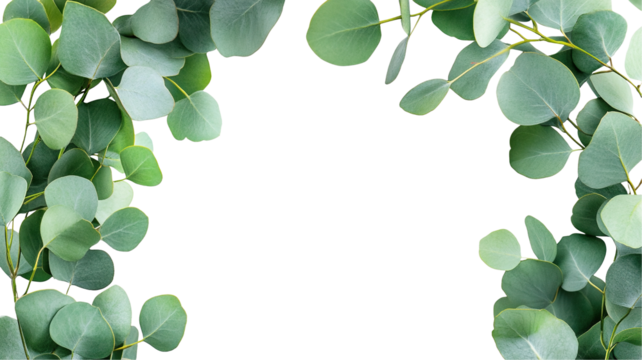 Fresh eucalyptus frame, cut out