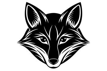 a  fox   head silhuette vector illustration