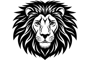 a  lion  head silhuette vector illustration
