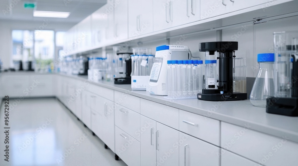 Poster sophisticated laboratory workspace with advanced chromatography equipment for precise chemical and a