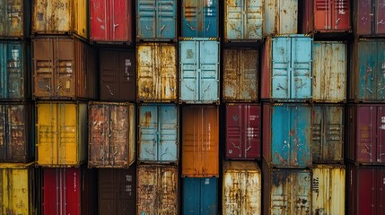 Fototapeta premium Shipping yard, cargo containers