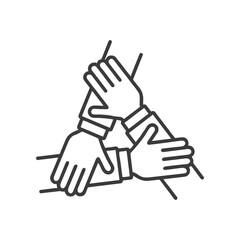 teamwork alliance partnership hand line icon