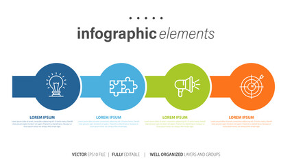 Colorful gradient infographic elements