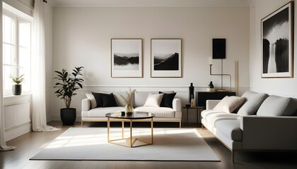 Fototapeta premium Photo interior modern design room 3d illustration