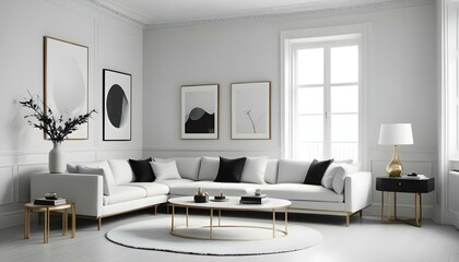 Photo interior modern design room 3d illustration