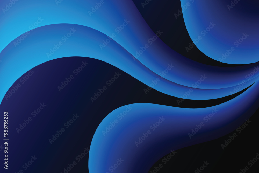 Poster blue gradient color abstract mesh background template on dark color background