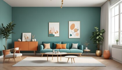 Photo interior modern design room 3d illustration